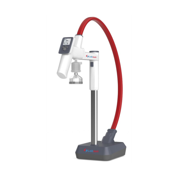 3132_HiDis-dispenser-arm_catalog-1000 Labsun HiDis-Entnahmearm für Reinstwasser mit Display und rotem Verbindungsschlauch